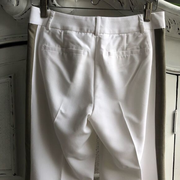 🎃BANANA REPUBLIC WHITE W/ BEIGE COLORBLOCK PANT - Picture 5 of 8
